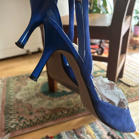Vintage Y2K Liz Claiborne Royal Blue Suede Kitten Heels 8M - Picture 9 of 16